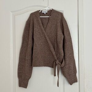 & Other Stories Wrap Cardigan Sweater XS in Mole Brown